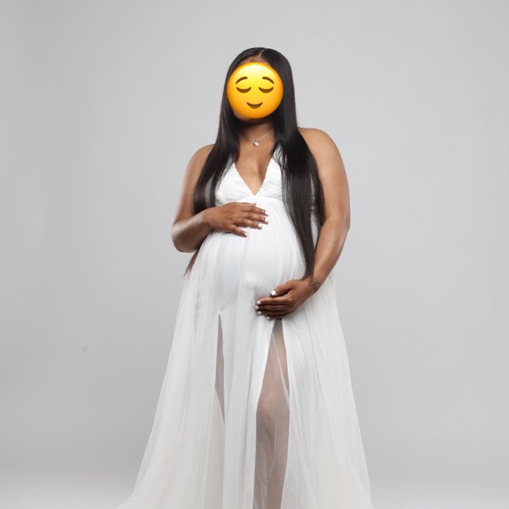 Maternity dress white worn once size L